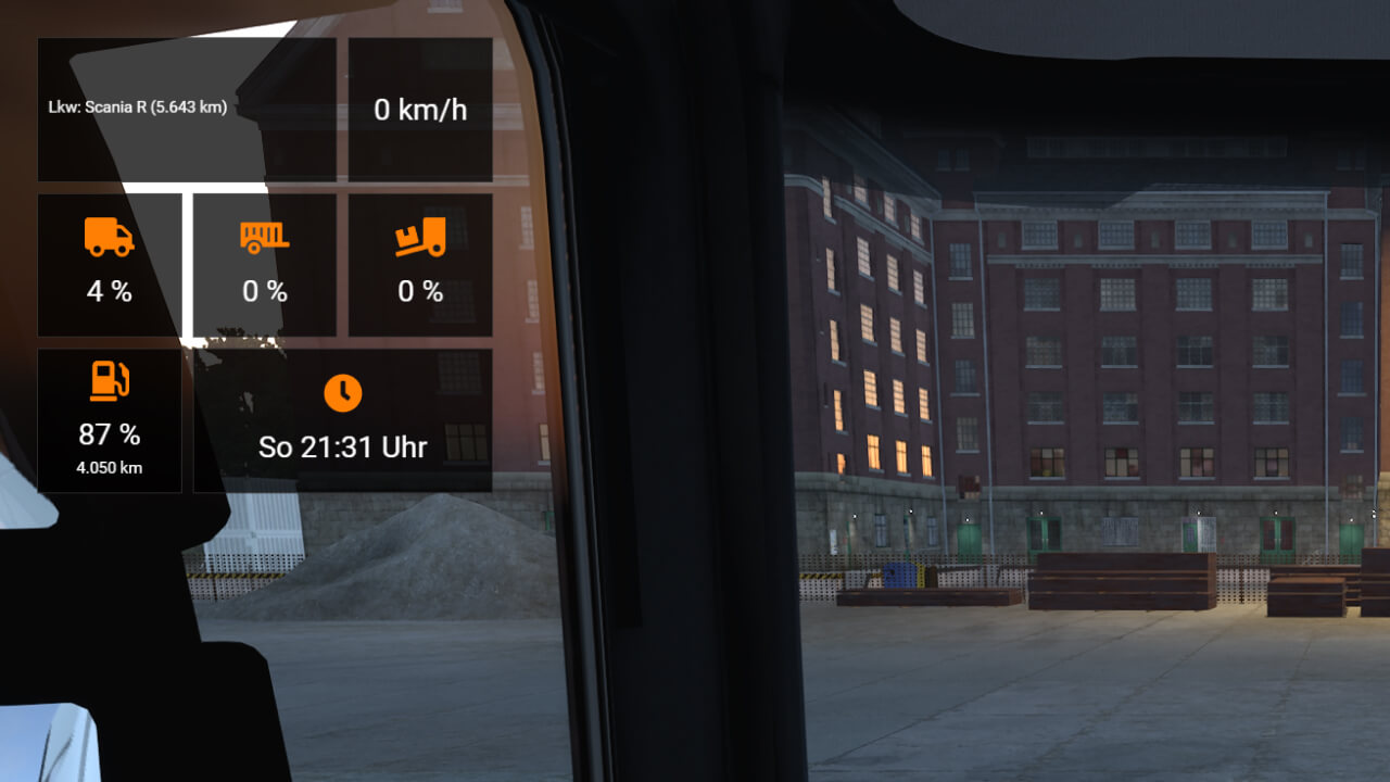 VS Connect als Overlay über dem ETS2-Spielbildschirm